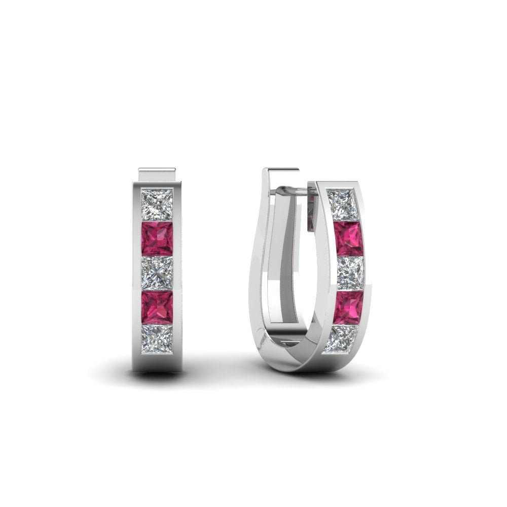 Channel Set Huggie Hoop Earring