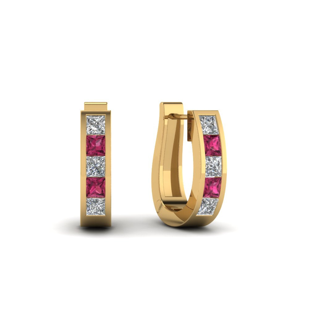 Channel Set Huggie Hoop Earring