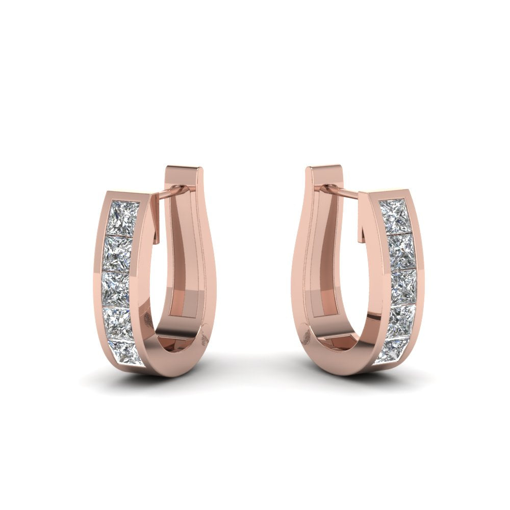 Channel Set Huggie Hoop Earring