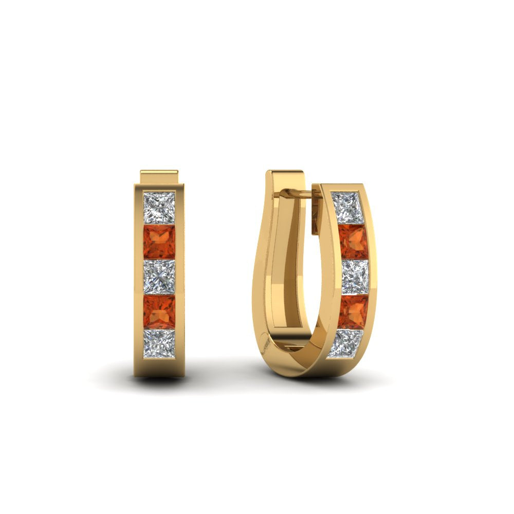 Channel Set Huggie Hoop Earring