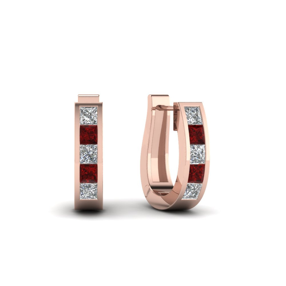 Channel Set Huggie Hoop Earring
