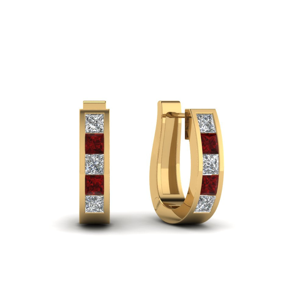 Channel Set Huggie Hoop Earring