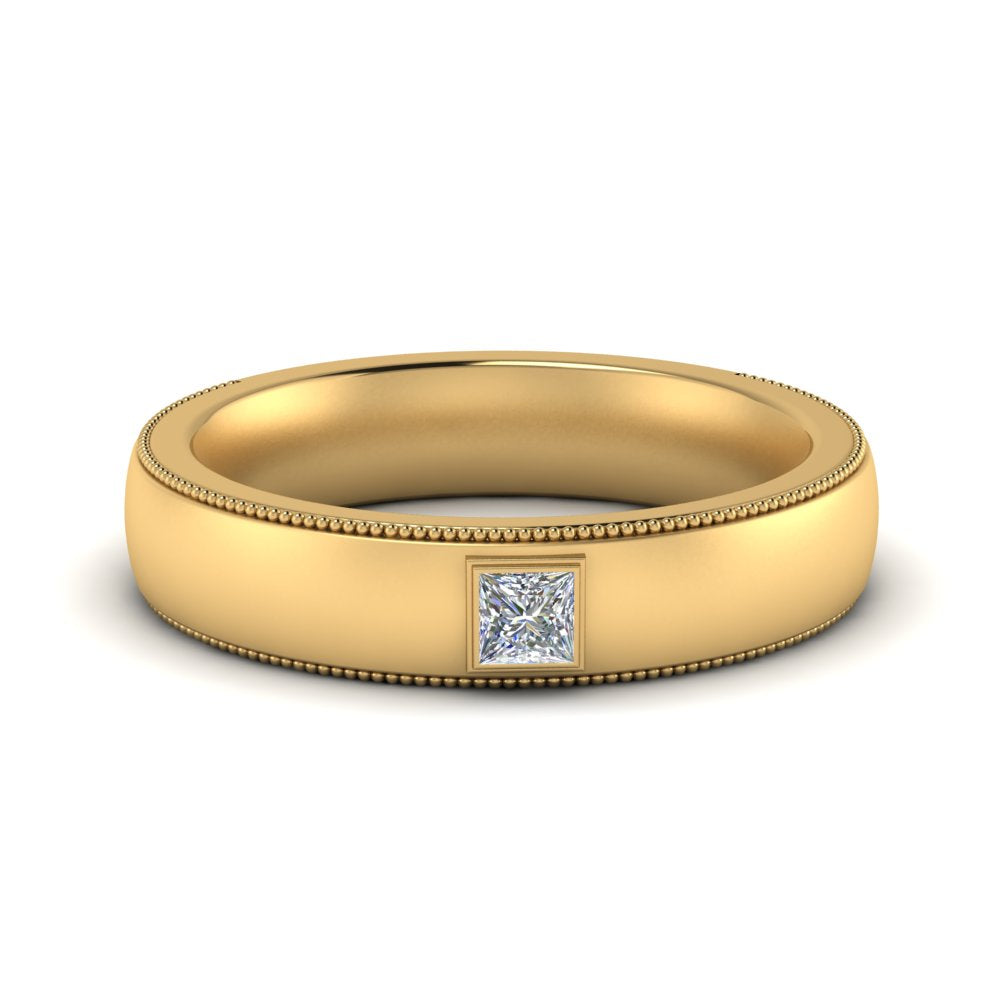 Princess Cut Mens Comfort Fit Promise Ring