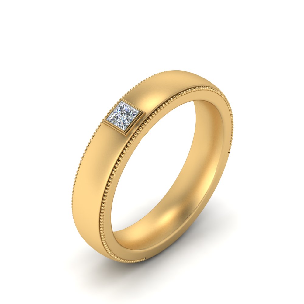 Princess Cut Mens Comfort Fit Promise Ring