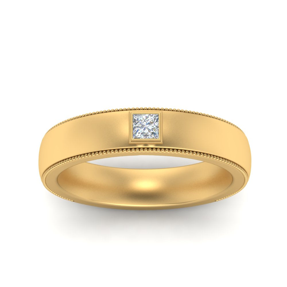 Princess Cut Mens Comfort Fit Promise Ring