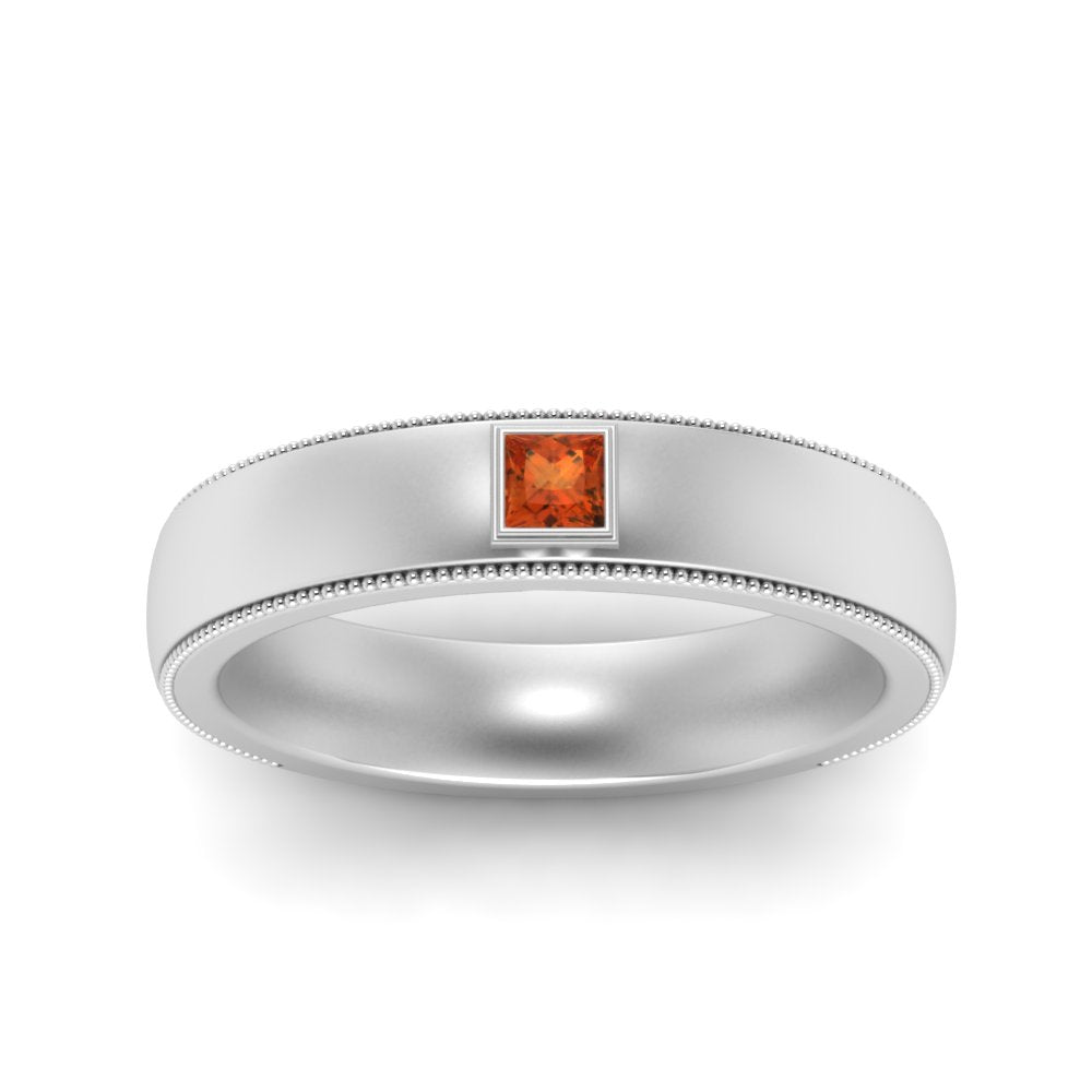 Princess Cut Mens Comfort Fit Promise Ring
