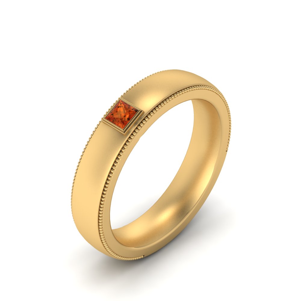 Princess Cut Mens Comfort Fit Promise Ring