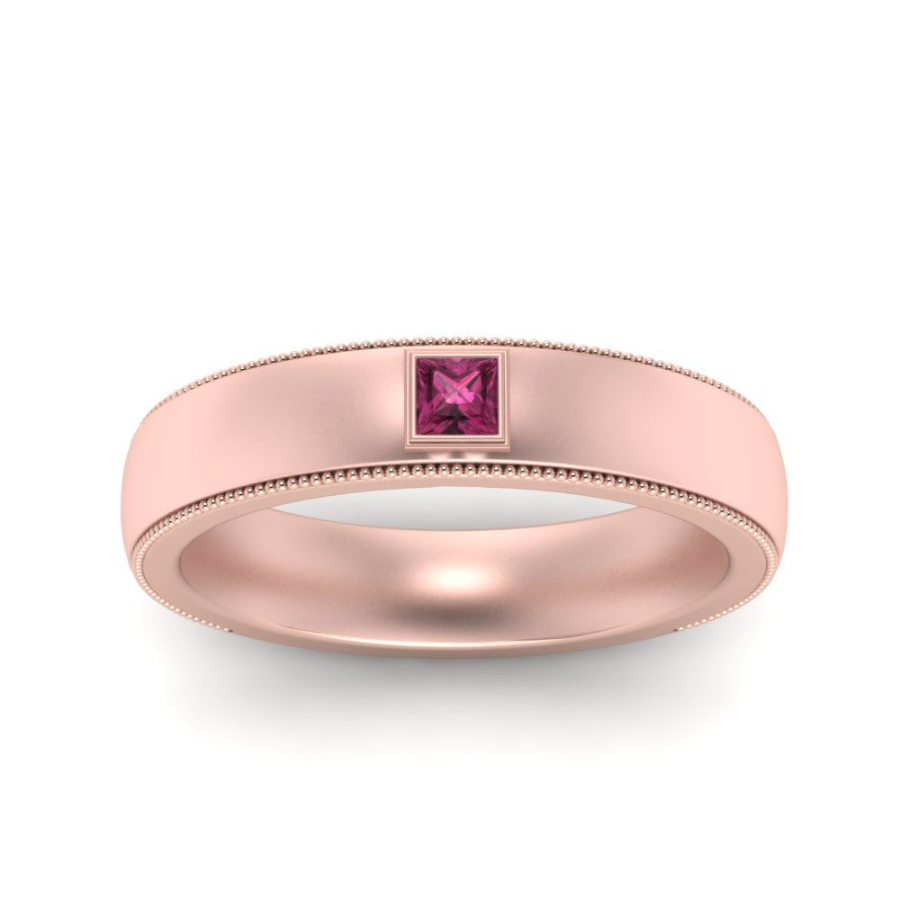 Princess Cut Mens Comfort Fit Promise Ring
