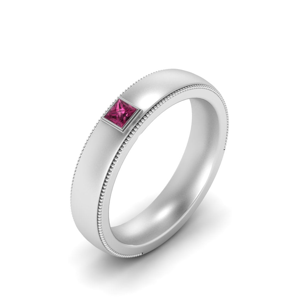 Princess Cut Mens Comfort Fit Promise Ring