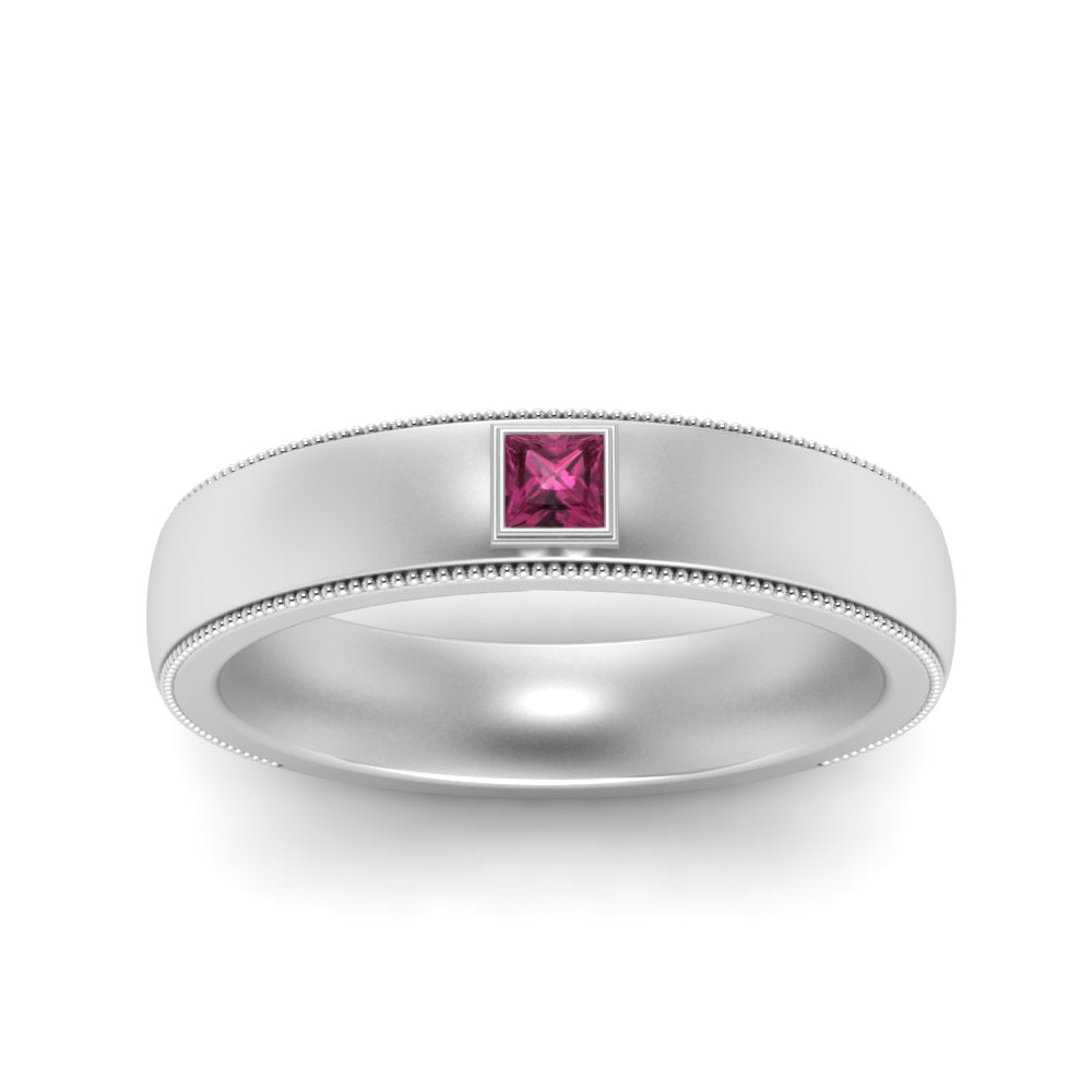 Princess Cut Mens Comfort Fit Promise Ring