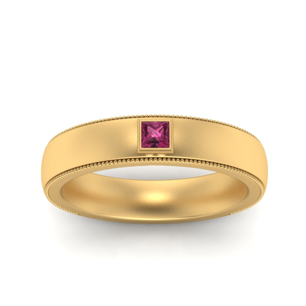 Princess Cut Mens Comfort Fit Promise Ring