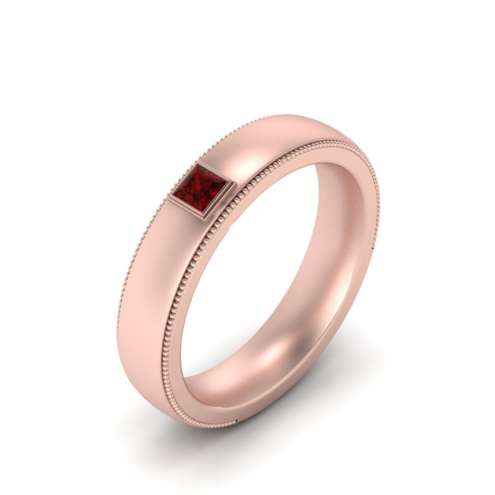 Princess Cut Mens Comfort Fit Promise Ring