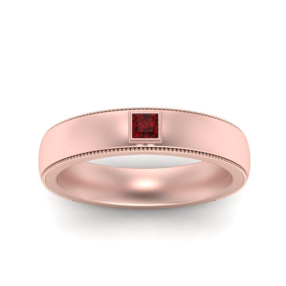 Princess Cut Mens Comfort Fit Promise Ring