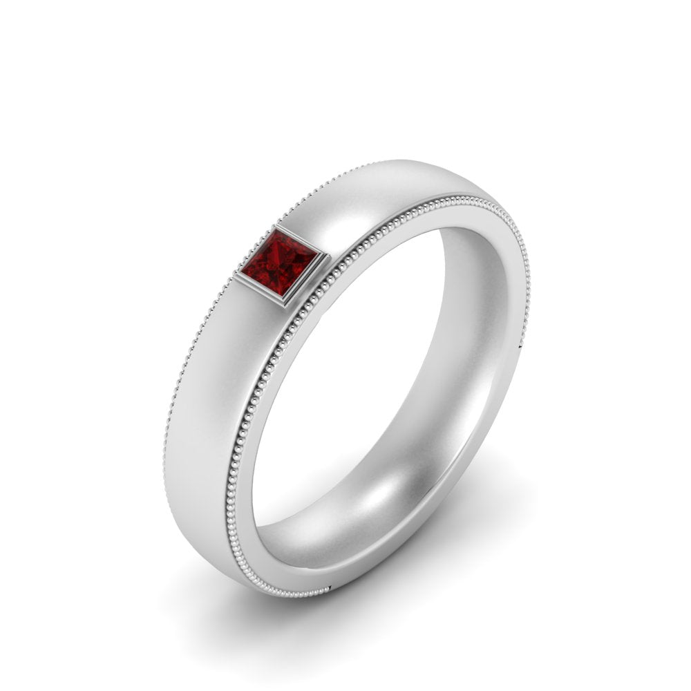 Princess Cut Mens Comfort Fit Promise Ring