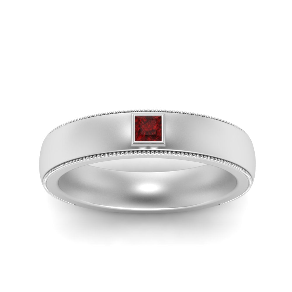 Princess Cut Mens Comfort Fit Promise Ring