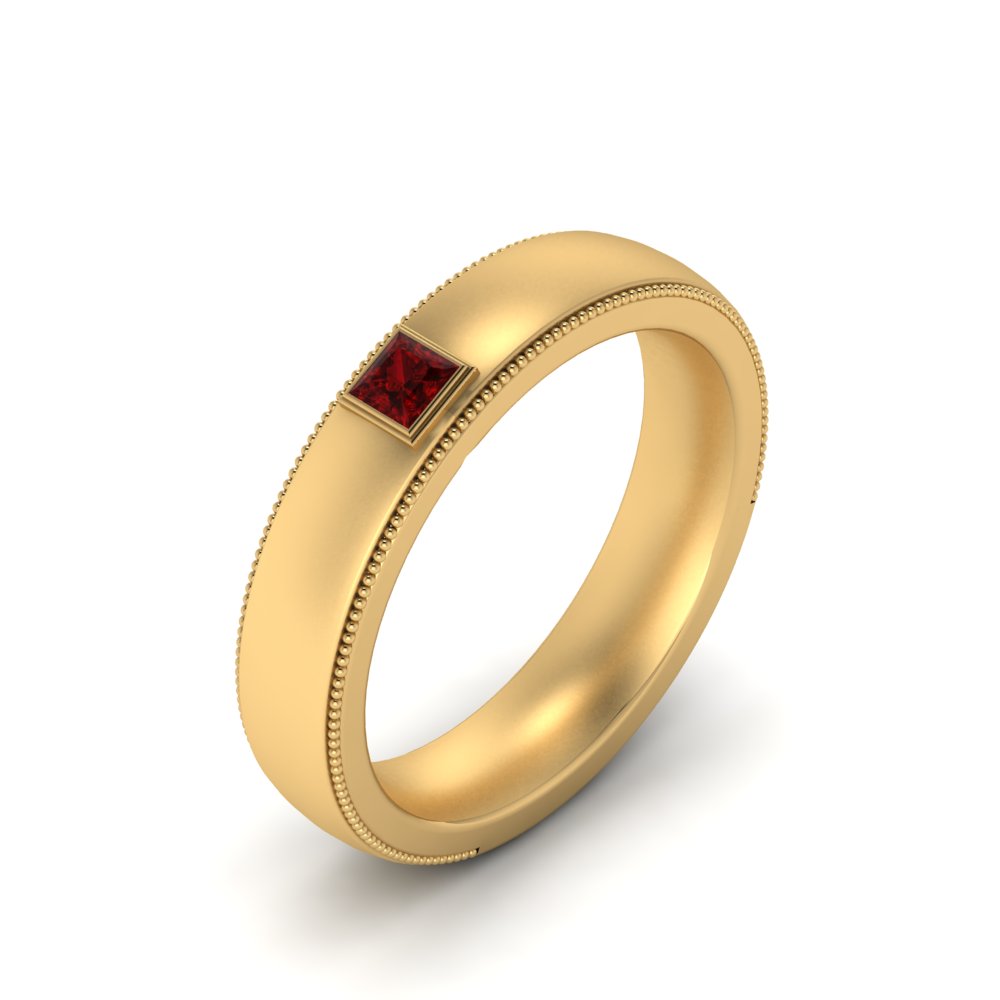 Princess Cut Mens Comfort Fit Promise Ring