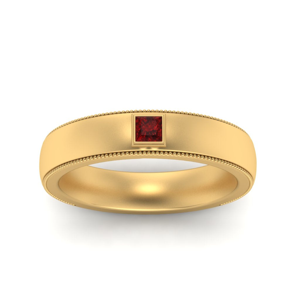Princess Cut Mens Comfort Fit Promise Ring