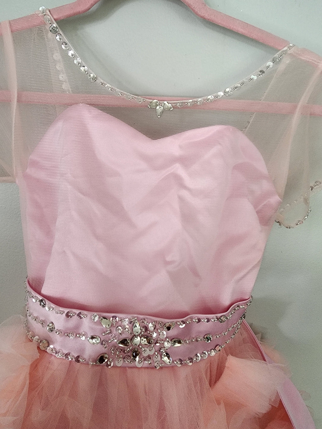 Stunning V-Back Luxury Pageant Tulle Ball Gowns for Girls 12/13