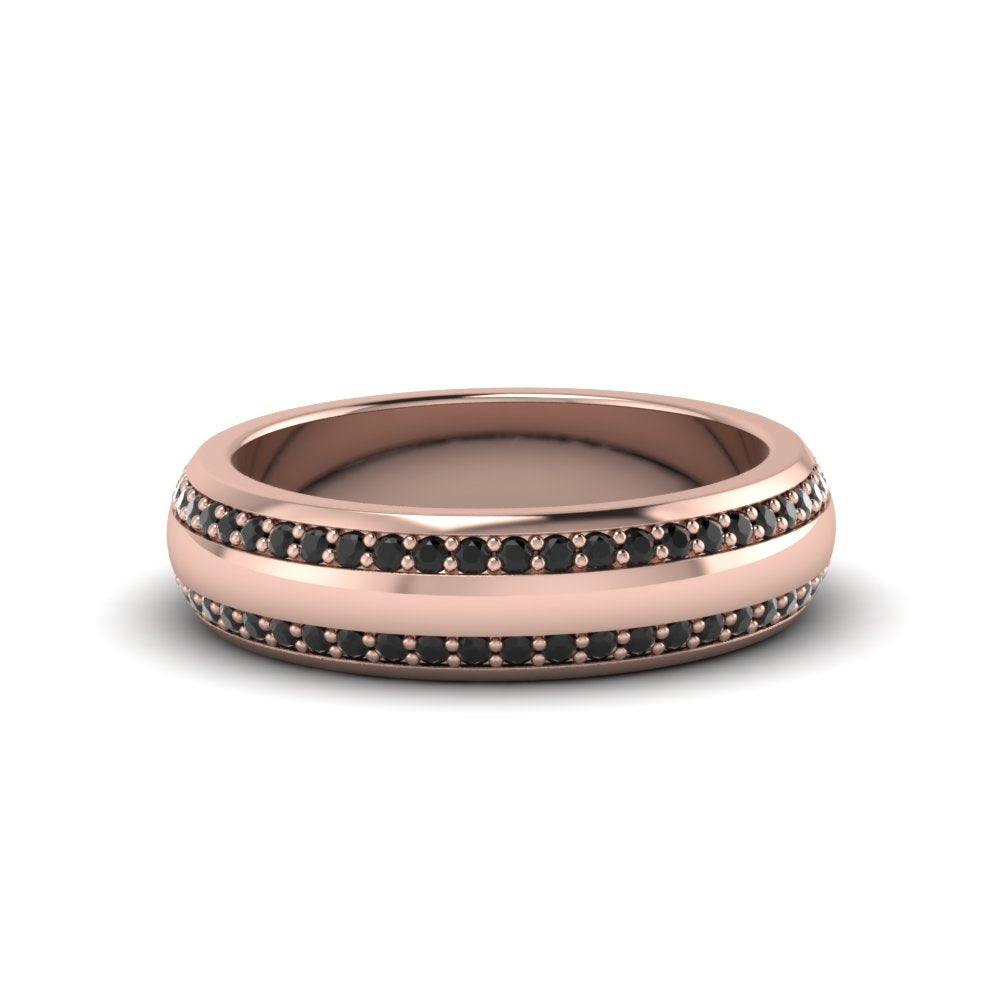 Beveled Edge Matte Eternity Mens Engagement Ring