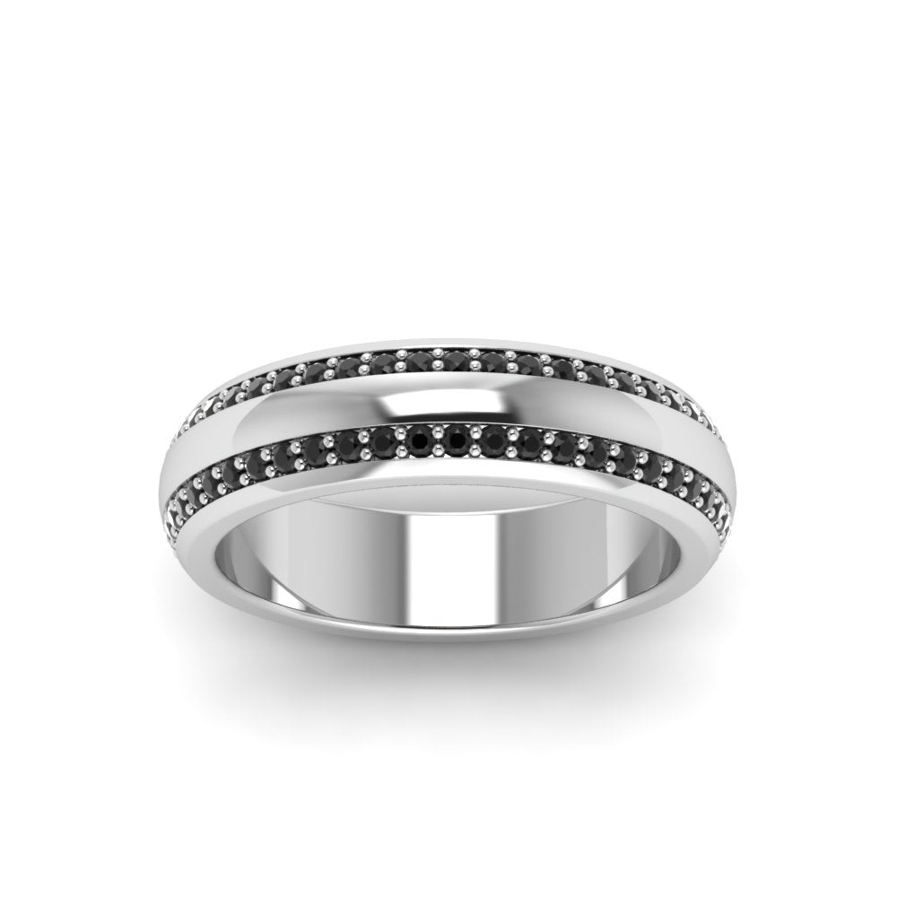 Beveled Edge Matte Eternity Mens Engagement Ring