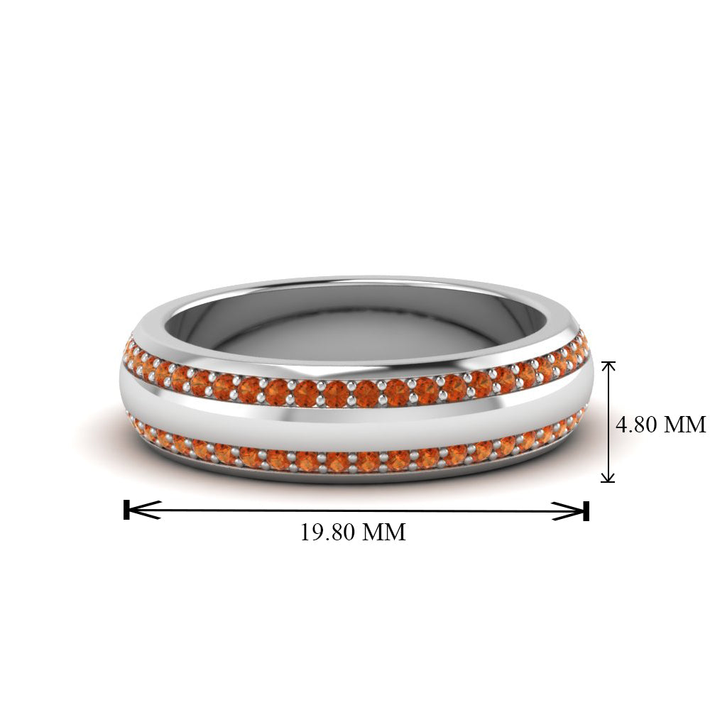 Beveled Edge Matte Eternity Mens Engagement Ring