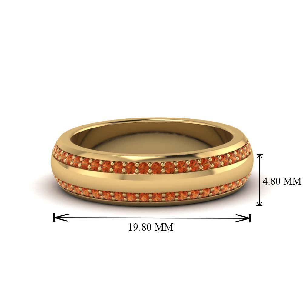 Beveled Edge Matte Eternity Mens Engagement Ring
