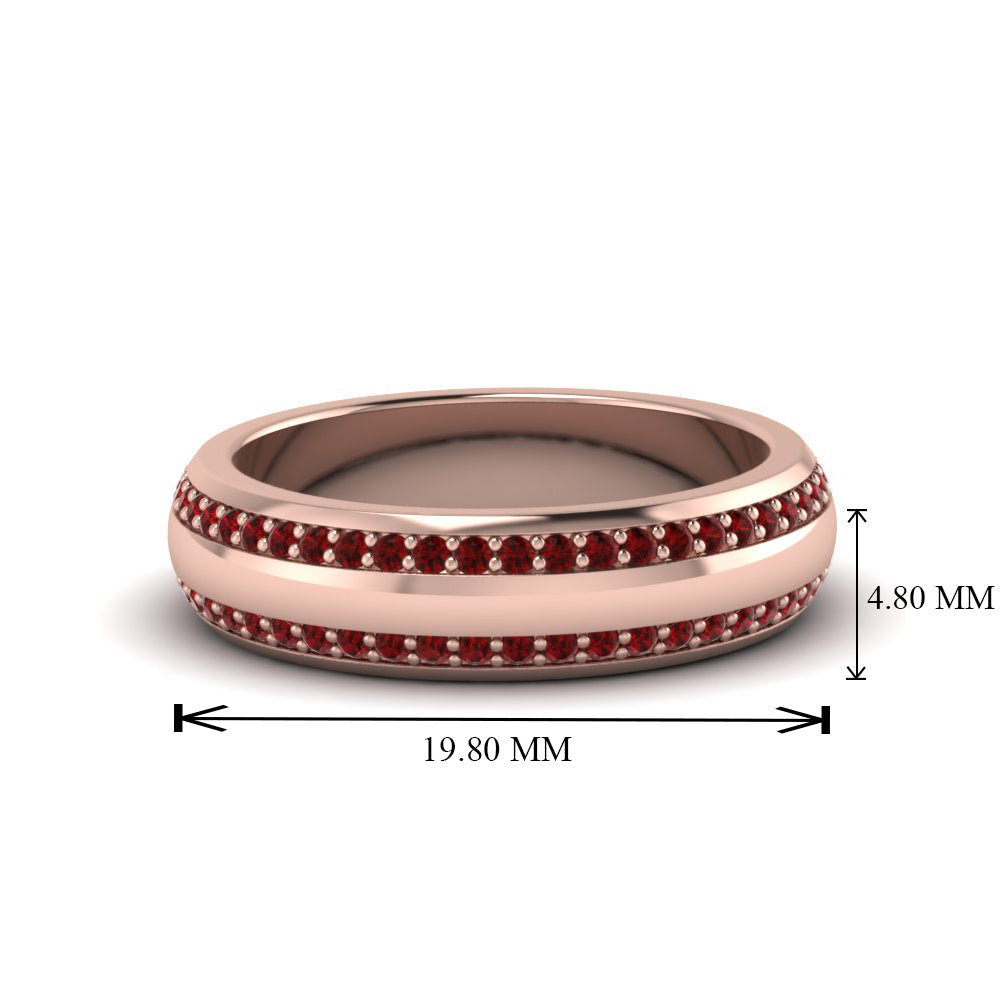 Beveled Edge Matte Eternity Mens Engagement Ring