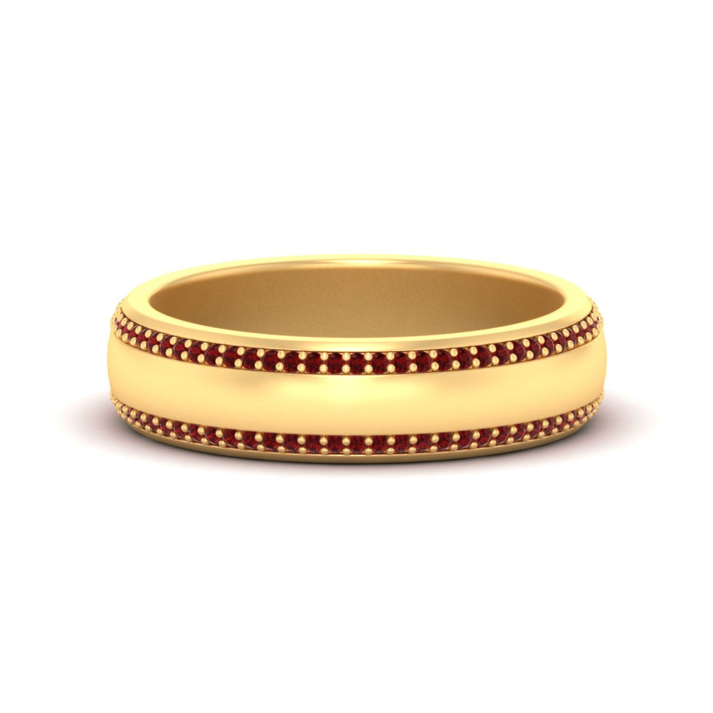 Beveled Edge Matte Eternity Mens Engagement Ring