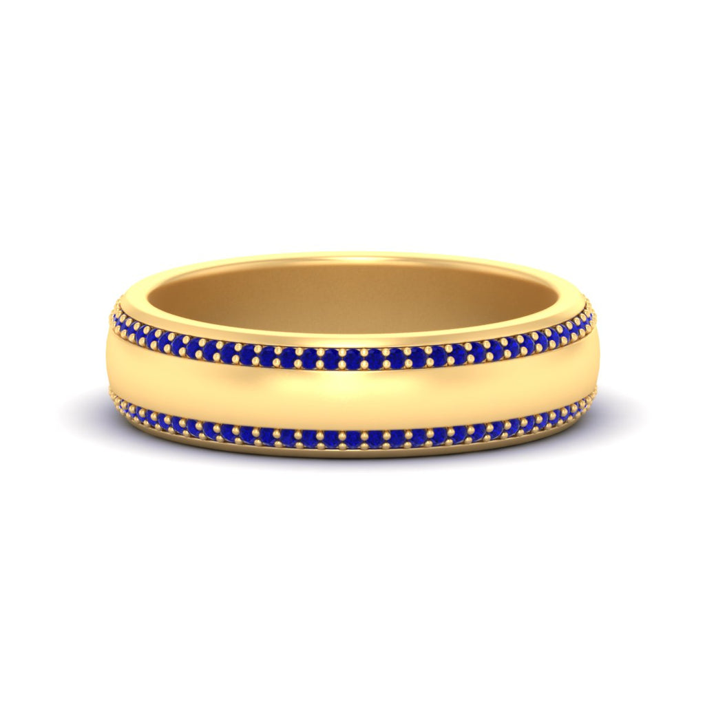 Beveled Edge Matte Eternity Mens Engagement Ring