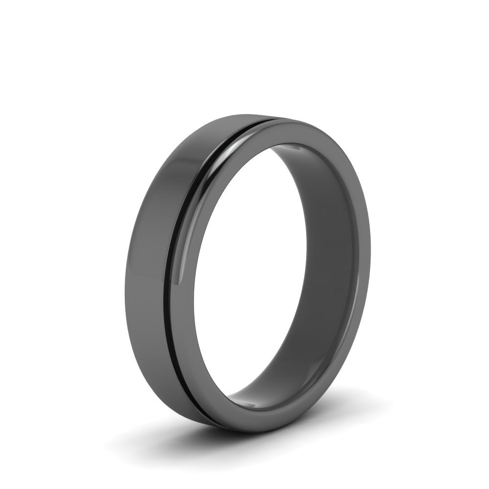 Satin Inlay Wedding Rings