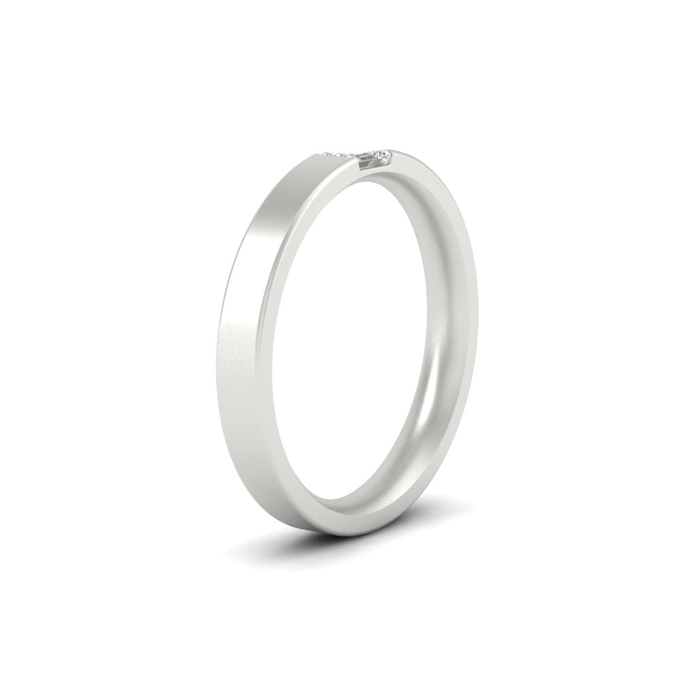 Single Emerald Mens Wedding Band
