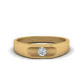 Half Bezel Solitaire Mens Diamond Ring