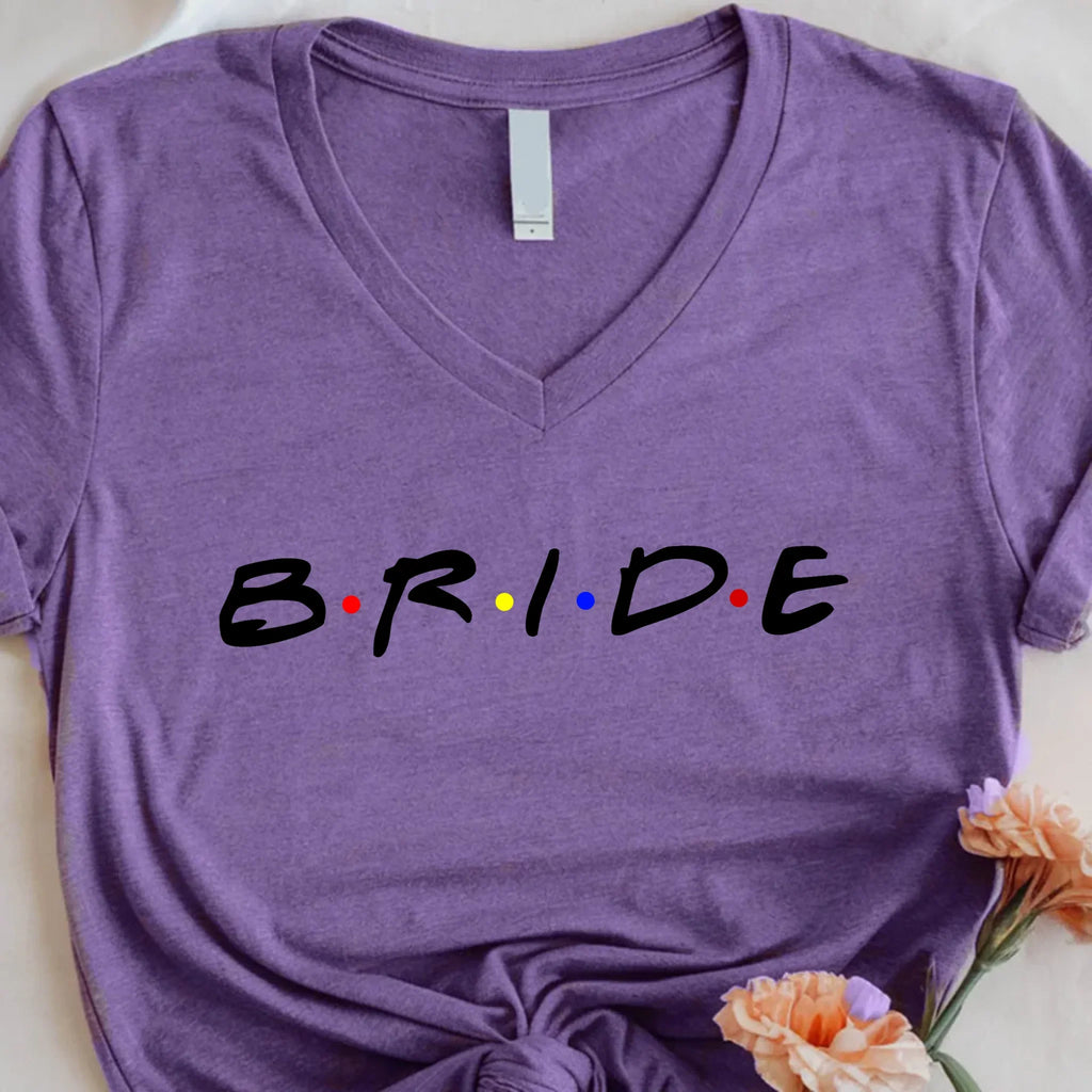 💎 Bachelorette Party Shirts Bride, I Do Crew V-Neck Tee 🍾