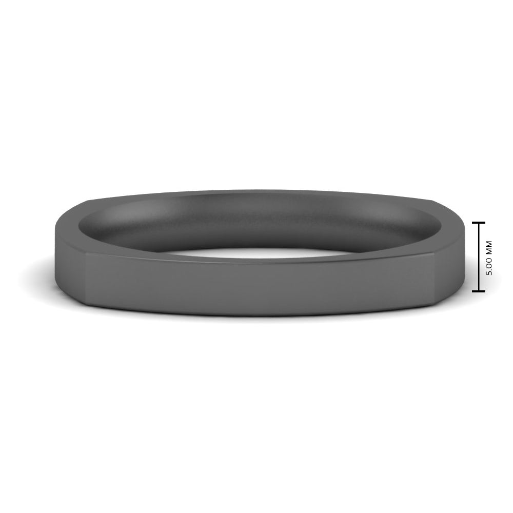 4 mm Square Comfort Fit Mens Wedding Band
