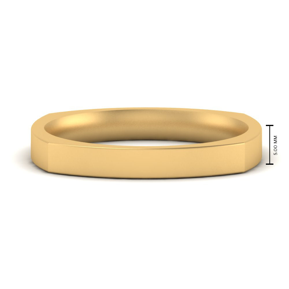 4 mm Square Comfort Fit Mens Wedding Band