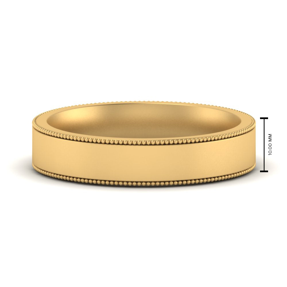 4 mm Stepped Edge Comfort Fit Flat Mens Band