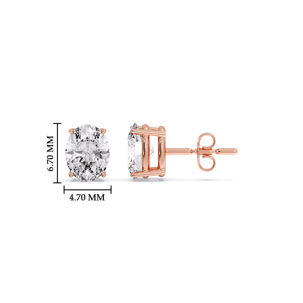 Stud Earring Basket Oval Shaped