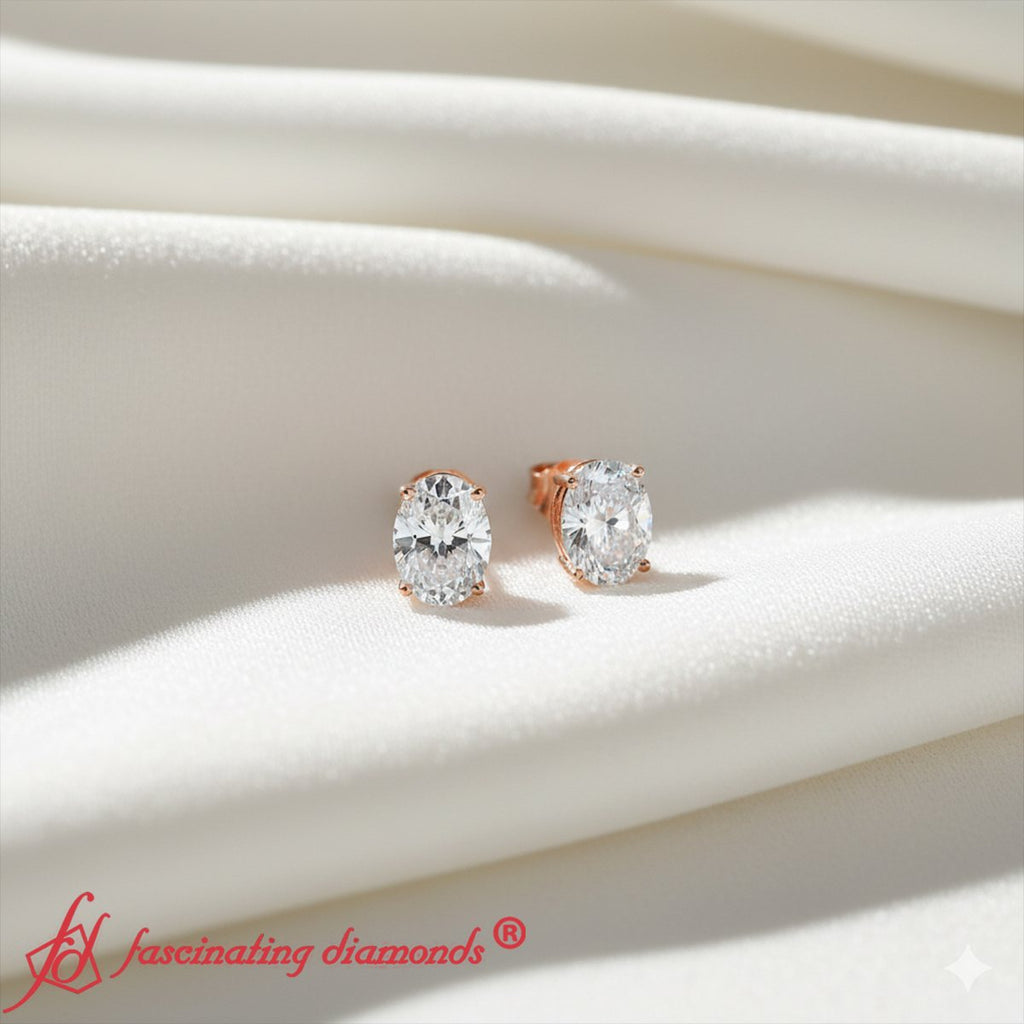 Stud Earring Basket Oval Shaped