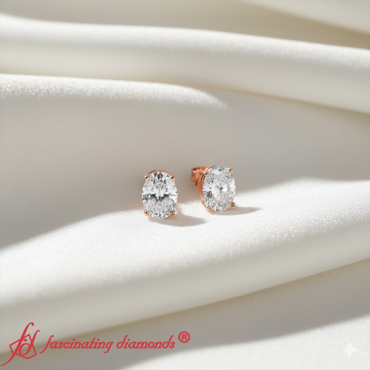 Stud Earring Basket Oval Shaped