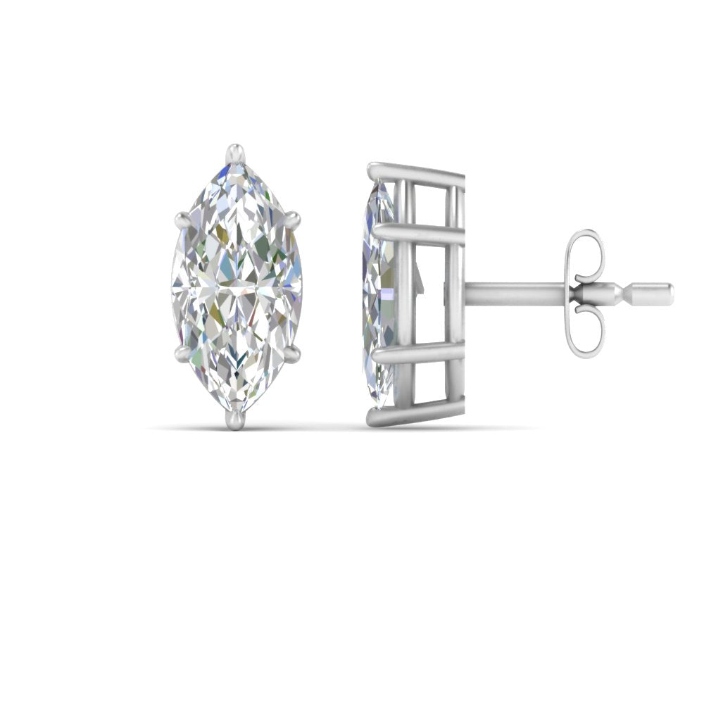 Marquise Diamond 6 Prong Stud Earrings