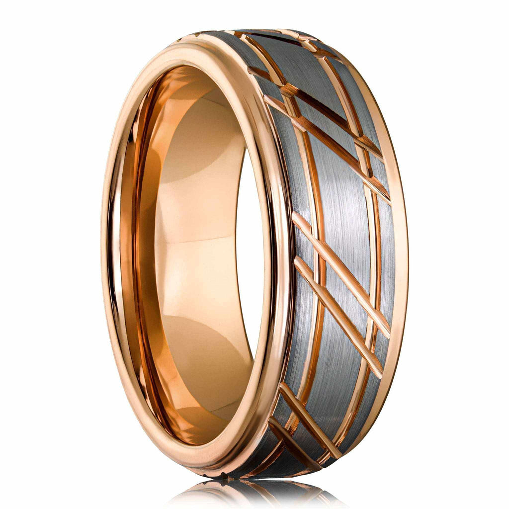 Rose Gold Tungsten Carbide Wedding Ring