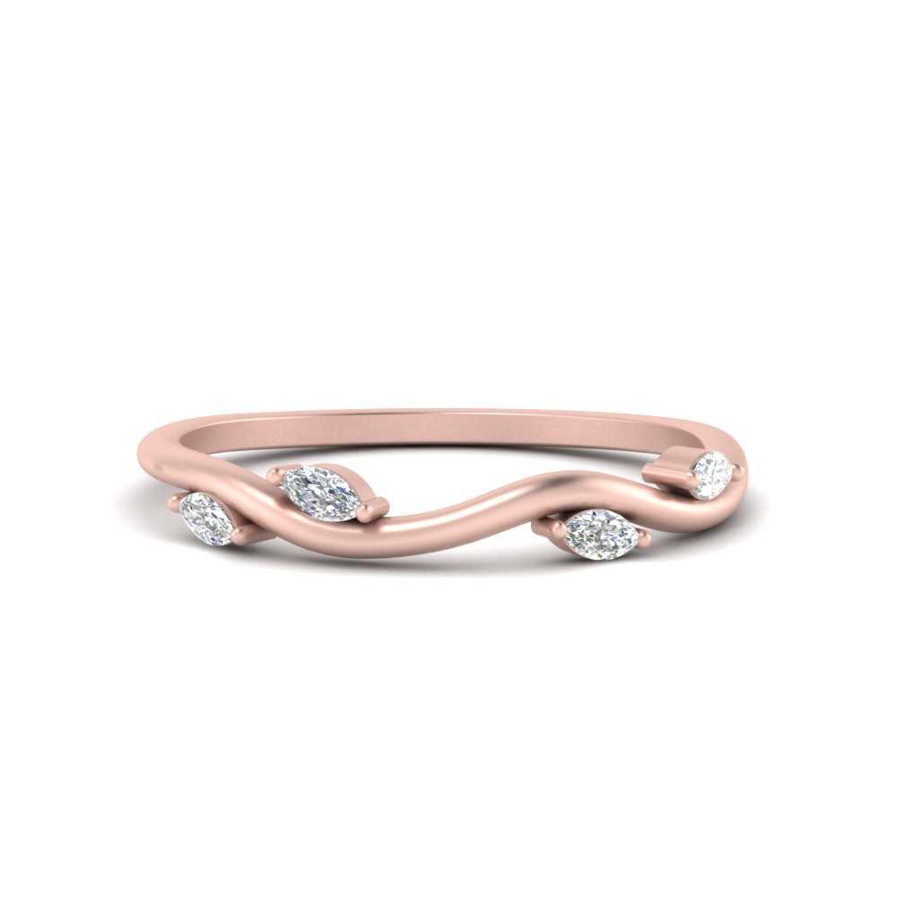 Vine Marquise Simple Wedding Band