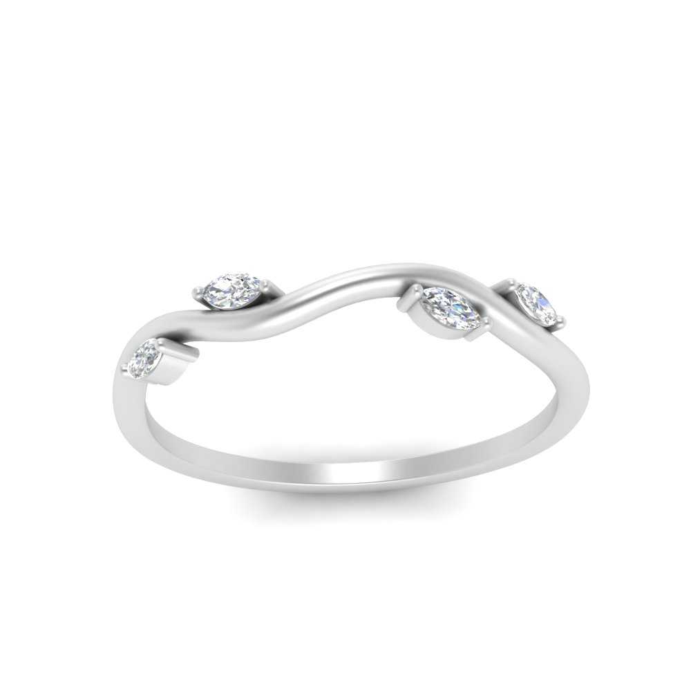 Vine Marquise Simple Wedding Band