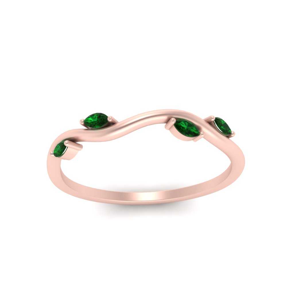 Vine Marquise Simple Wedding Band