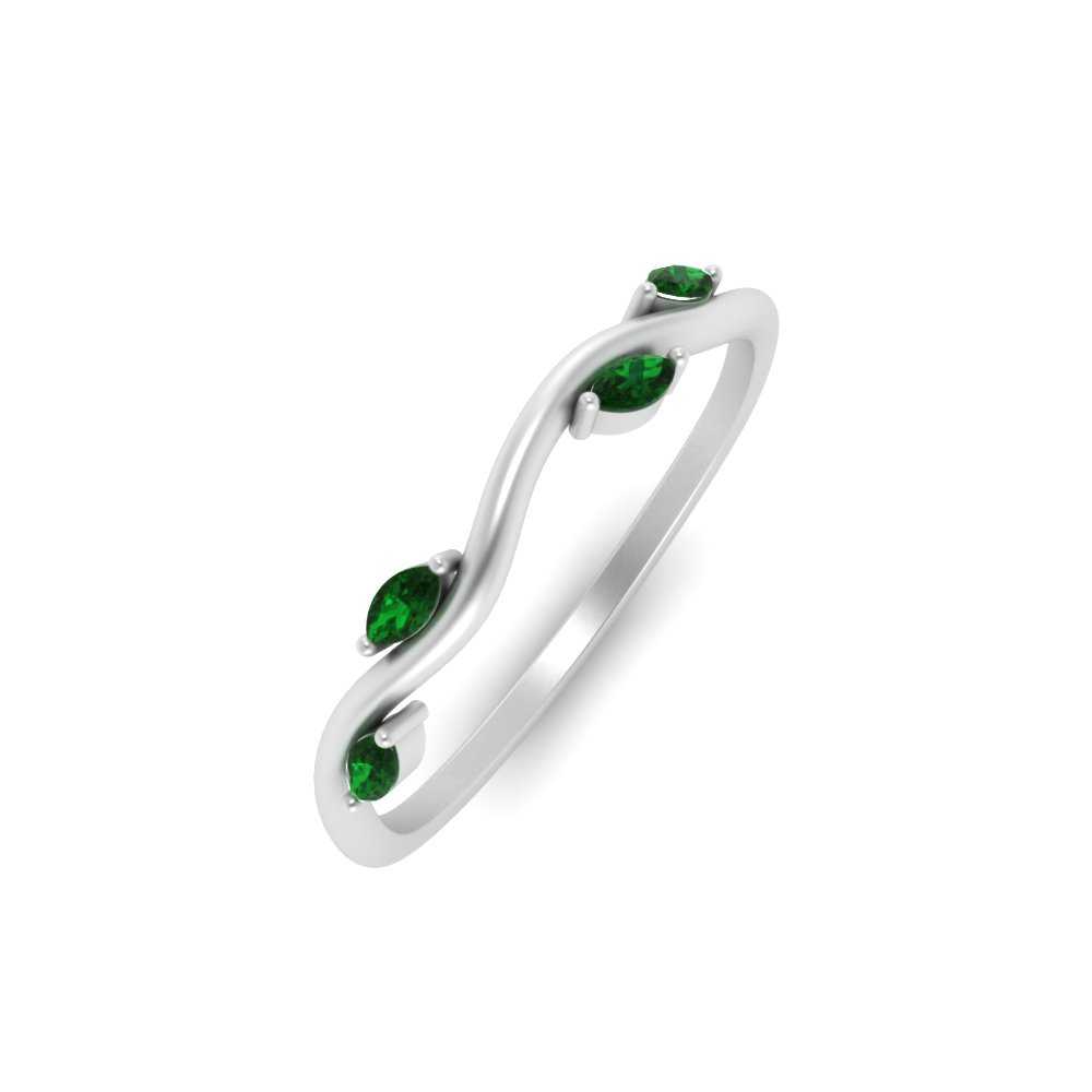 Vine Marquise Simple Wedding Band