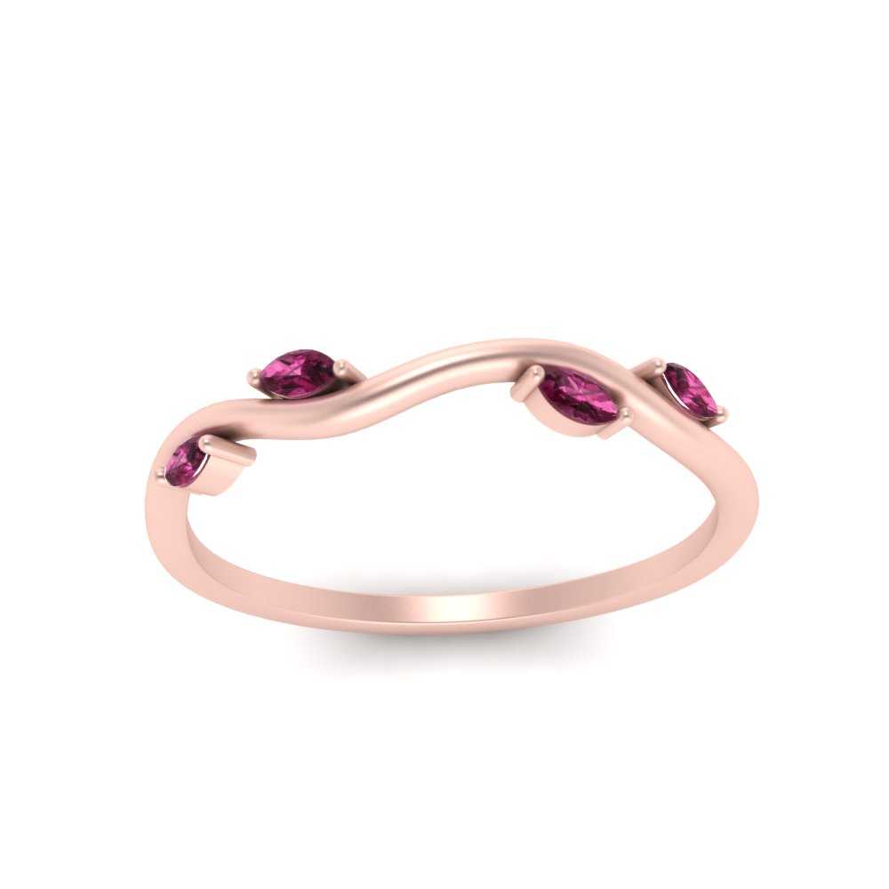 Vine Marquise Simple Wedding Band