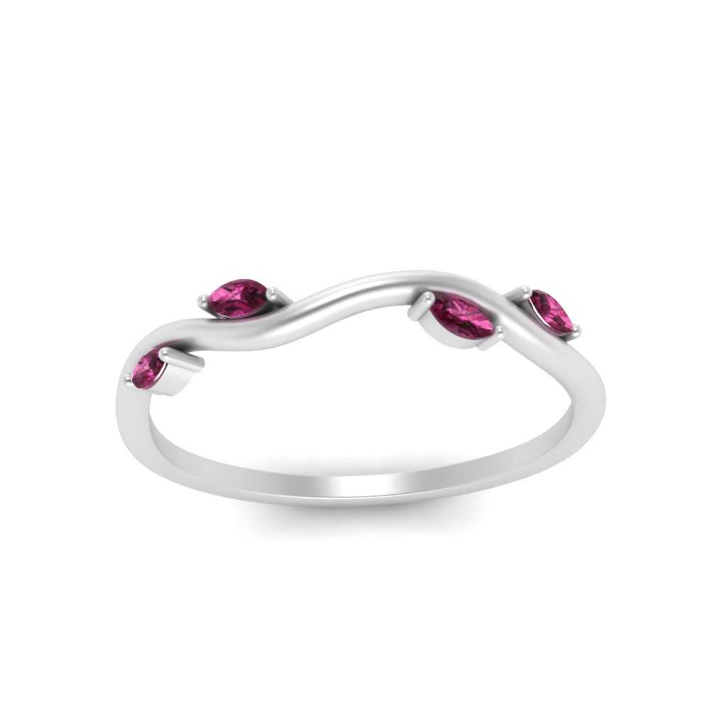 Vine Marquise Simple Wedding Band