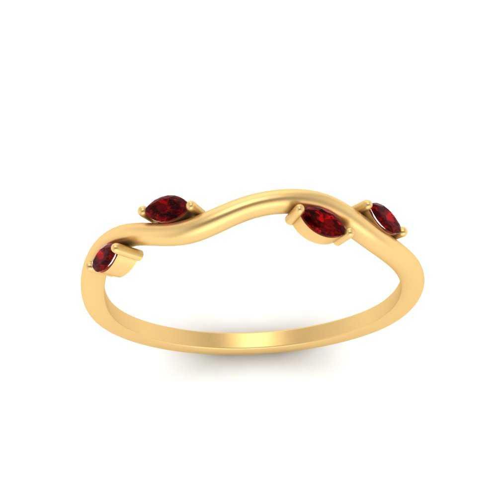 Vine Marquise Simple Wedding Band