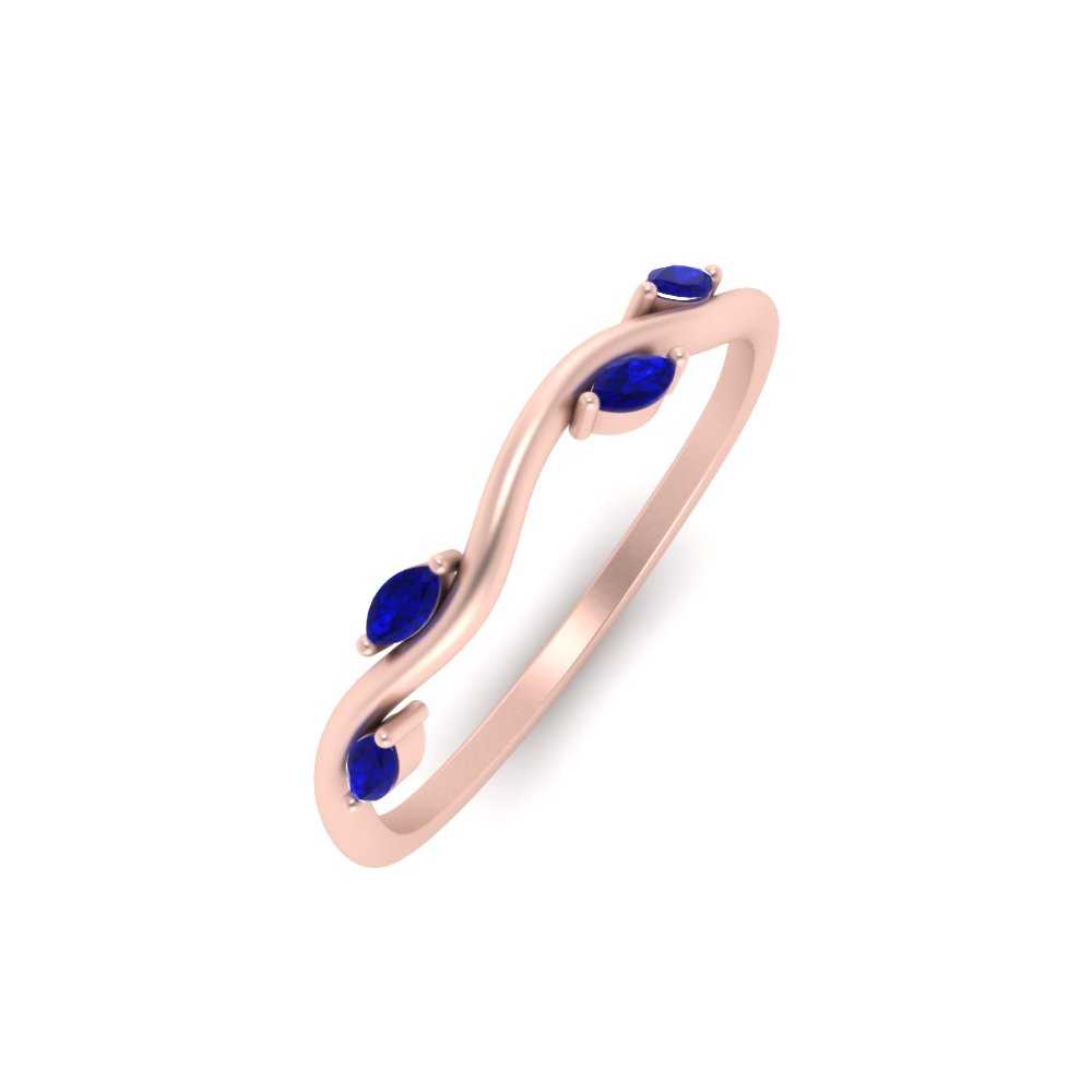 Vine Marquise Simple Wedding Band