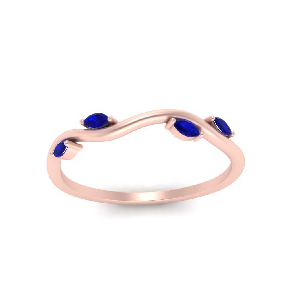 Vine Marquise Simple Wedding Band